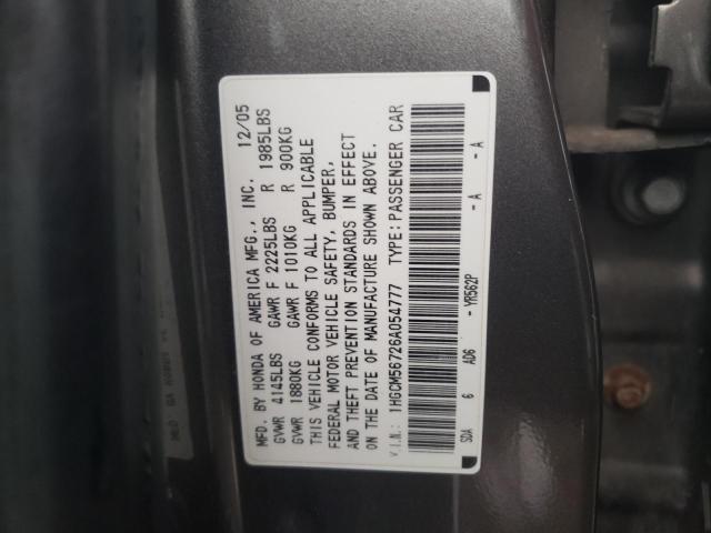 1HGCM56726A054777 - 2006 HONDA ACCORD EX GRAY photo 12