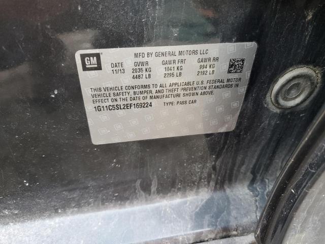 1G11C5SL2EF169224 - 2014 CHEVROLET MALIBU 1LT GRAY photo 12