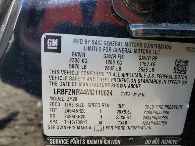LRBFZNR44MD119024 - 2021 BUICK ENVISION ESSENCE BLACK photo 13