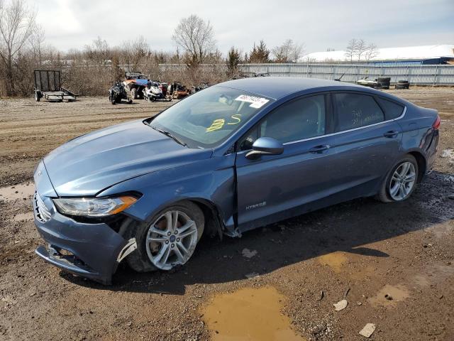 3FA6P0LU1JR137265 - 2018 FORD FUSION SE HYBRID BLUE photo 1