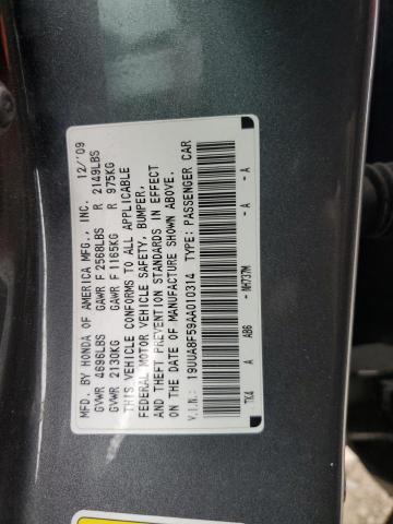 19UUA8F59AA010314 - 2010 ACURA TL GRAY photo 12