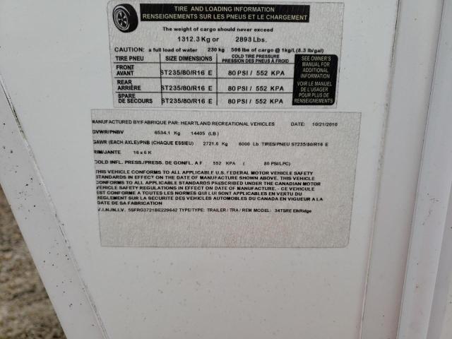 5SFRG3721BE229642 - 2011 HEARTLAND GATEWAY თეთრი ფოტო 10