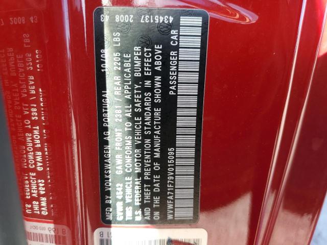 WVWFA71F79V015095 - 2009 VOLKSWAGEN EOS LUX 红色 照片 12