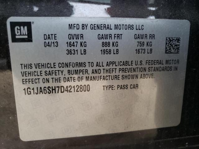 1G1JA6SH7D4212800 - 2013 CHEVROLET SONIC LS GRAY photo 12