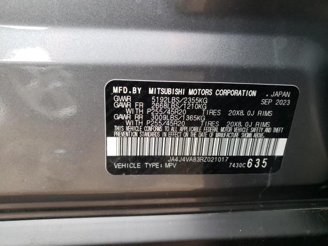 JA4J4VA83RZ021017 - 2024 MITSUBISHI OUTLANDER SE SILVER photo 13