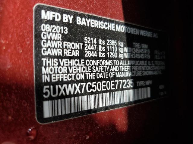 5UXWX7C50E0E77235 - 2014 BMW X3 XDRIVE35I RED photo 13