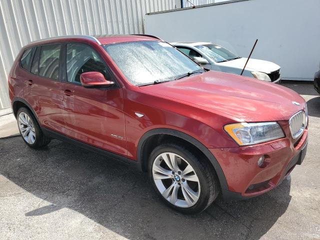 5UXWX7C50E0E77235 - 2014 BMW X3 XDRIVE35I RED photo 4