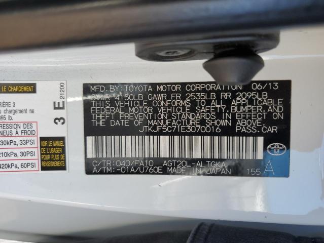 JTKJF5C71E3070016 - 2014 TOYOTA SCION TC თეთრი ფოტო 12