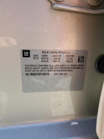 1G11B5SA7GF106219 - 2016 CHEVROLET MALIBU LIM LS GOLD photo 12