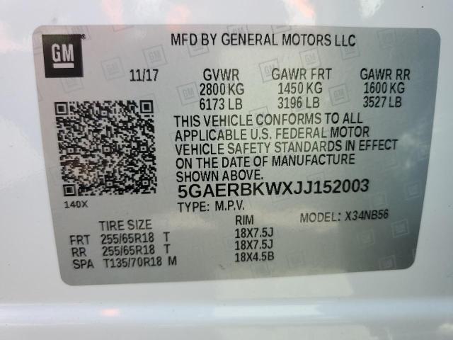 5GAERBKWXJJ152003 - 2018 BUICK ENCLAVE ESSENCE 白色 照片 14