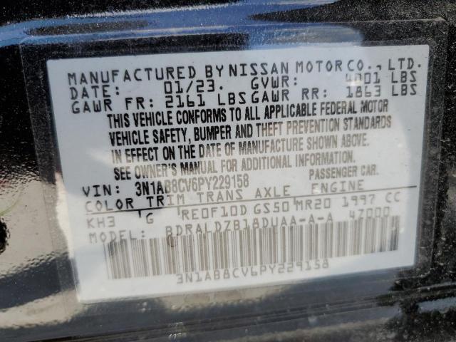 3N1AB8CV6PY229158 - 2023 NISSAN SENTRA SV BLACK photo 12