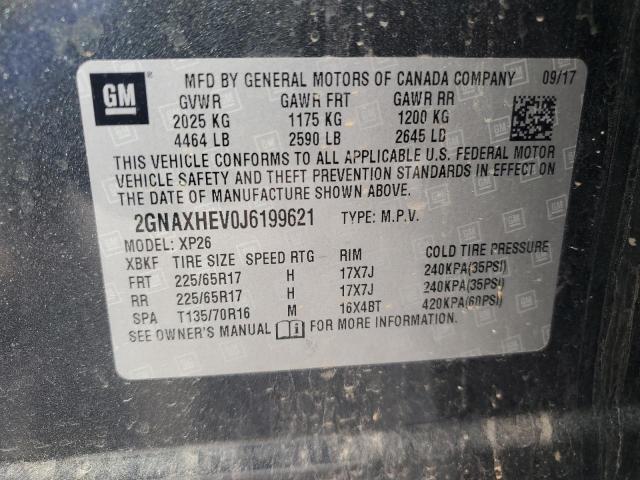 2GNAXHEV0J6199621 - 2018 CHEVROLET EQUINOX LS GRAY photo 13