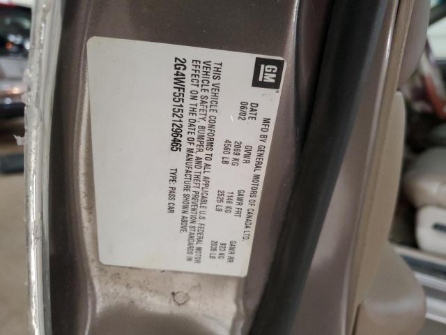 2G4WF551521296465 - 2002 BUICK REGAL GS Қоңыр фото 12