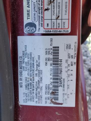 3FAHP07196R119144 - 2006 FORD FUSION SE RED photo 12