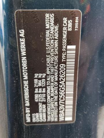 WBA3V7C56G5A26209 - 2016 BMW 428 I SULEV BLUE photo 12