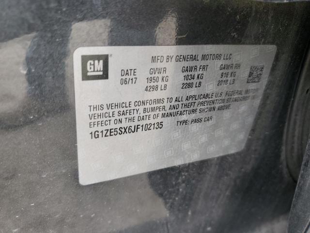 1G1ZE5SX6JF102135 - 2018 CHEVROLET MALIBU PREMIER GRAY photo 12