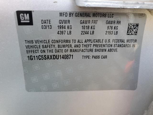 1G11C5SAXDU140871 - 2013 CHEVROLET MALIBU 1LT BLUE photo 12