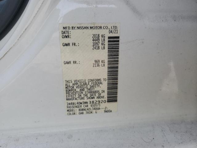 1N4BL4DW3MN382920 - 2021 NISSAN ALTIMA SV TWO TONE photo 12