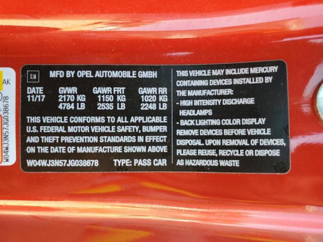 W04WJ3N57JG038678 - 2018 BUICK CASCADA SPORT TOURING RED photo 12