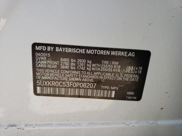 5UXKR0C53F0P08207 - 2015 BMW X5 XDRIVE35I WHITE photo 14