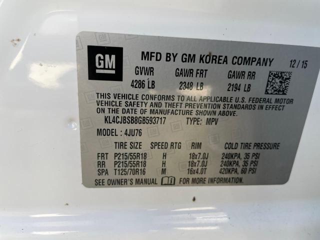 KL4CJBSB8GB593717 - 2016 BUICK ENCORE CONVENIENCE 白色 照片 10