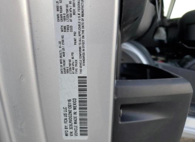 3C6LRVDG2NE130116 - 2022 RAM PROMASTER 2500 HIGH فضي صورة 10