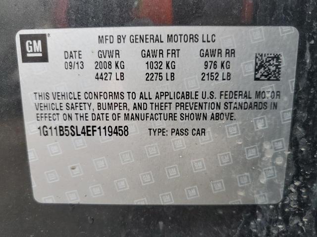 1G11B5SL4EF119458 - 2014 CHEVROLET MALIBU LS CHARCOAL photo 12