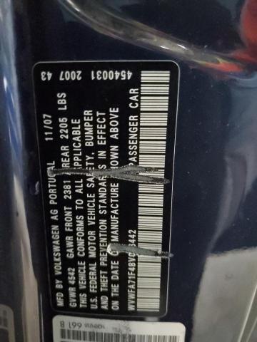 WVWFA71F48V026442 - 2008 VOLKSWAGEN EOS LUX BLUE photo 12