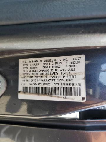 1HGCM56807A175432 - 2007 HONDA ACCORD EX CHARCOAL photo 12