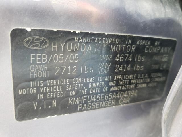 KMHFU45E65A404394 - 2005 HYUNDAI XG 350 GRAY photo 13