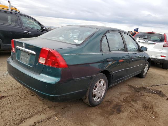 1HGES16561L013118 - 2001 HONDA CIVIC LX GREEN photo 3