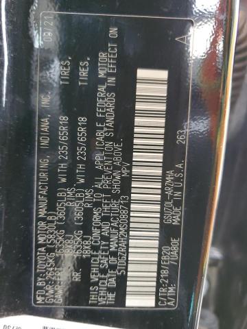 5TDGZRAH2MS088713 - 2021 TOYOTA HIGHLANDER XLE BLACK photo 14