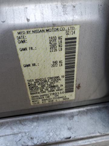 1N4AL3AP0EC280510 - 2014 NISSAN ALTIMA 2.5 SILVER photo 12