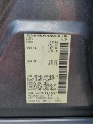 1N4AL3AP2FN317837 - 2015 NISSAN ALTIMA 2.5 GRAY photo 12