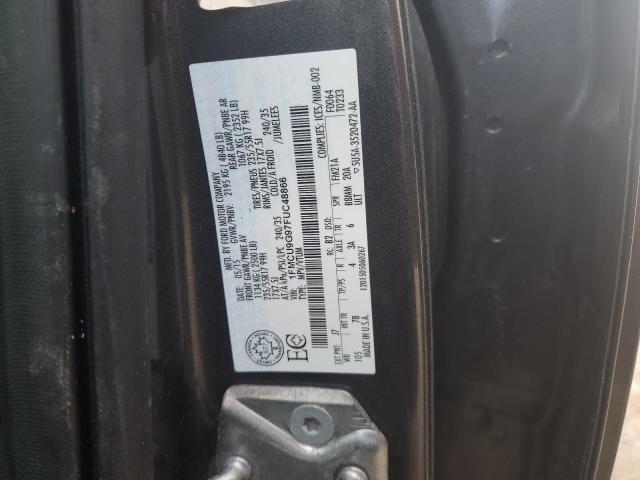 1FMCU9G97FUC48866 - 2015 FORD ESCAPE SE GRAY photo 14