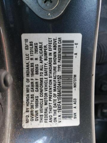 19XFA1E66AE044152 - 2010 HONDA CIVIC LX-S 灰色 照片 12
