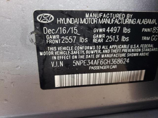 5NPE34AF6GH368624 - 2016 HYUNDAI SONATA SPORT SILVER photo 12