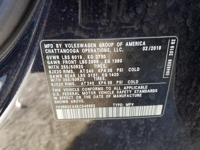 1V2RR2CA3KC546952 - 2019 VOLKSWAGEN ATLAS SEL Qara foto 14