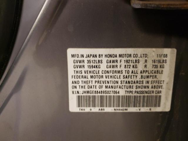 JHMGE88489S027064 - 2009 HONDA FIT SPORT SILVER photo 12