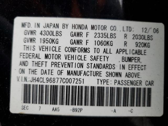 JH4CL96877C007251 - 2007 ACURA TSX BLACK photo 13