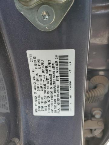 1HGCR2F31FA116490 - 2015 HONDA ACCORD LX GRAY photo 12