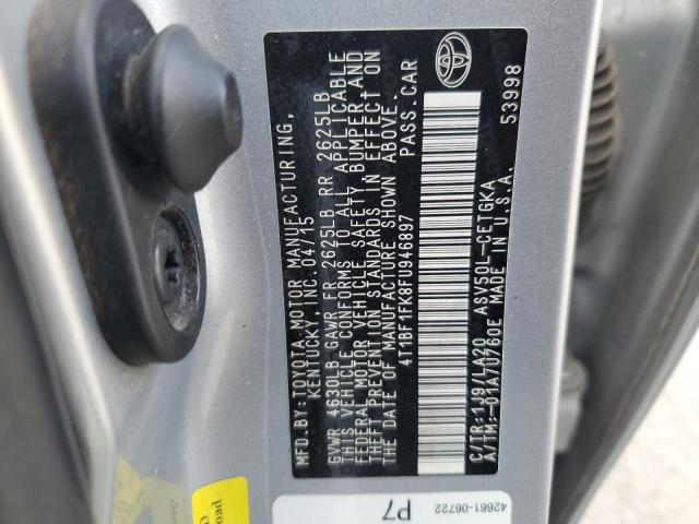 4T1BF1FK8FU946897 - 2015 TOYOTA CAMRY LE SILVER photo 12