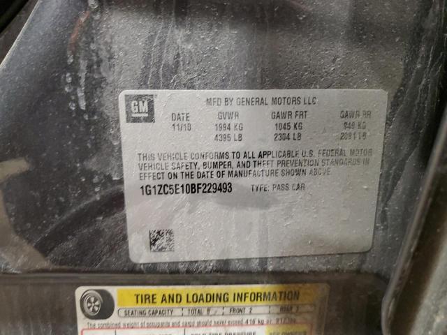 1G1ZC5E10BF229493 - 2011 CHEVROLET MALIBU 1LT 灰色 照片 12