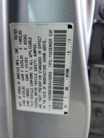 1HGCM56767A105859 - 2007 HONDA ACCORD EX SILVER photo 13