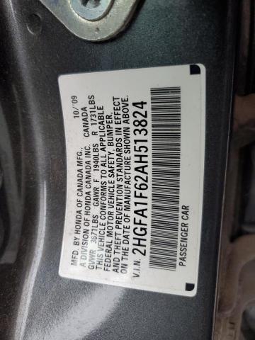 2HGFA1F62AH513824 - 2010 HONDA CIVIC LX-S رمادي صورة 12