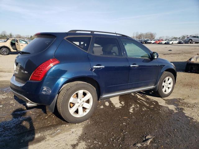 JN8AZ08W06W550313 - 2006 NISSAN MURANO SL BLUE photo 3