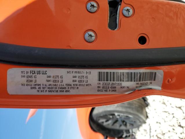2C3CDZFJ2KH719596 - 2019 DODGE CHALLENGER R/T SCAT PACK ORANGE photo 12