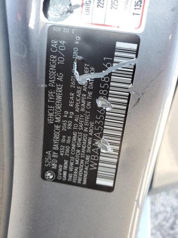 WBANA53565B858461 - 2005 BMW 525 I SILVER photo 12