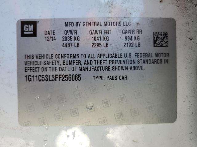 1G11C5SL3FF256065 - 2015 CHEVROLET MALIBU 1LT WHITE photo 12