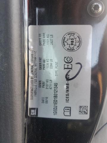 1G6DJ1ED1B0121349 - 2011 CADILLAC CTS PERFORMANCE COLLECTION Черный фото 13